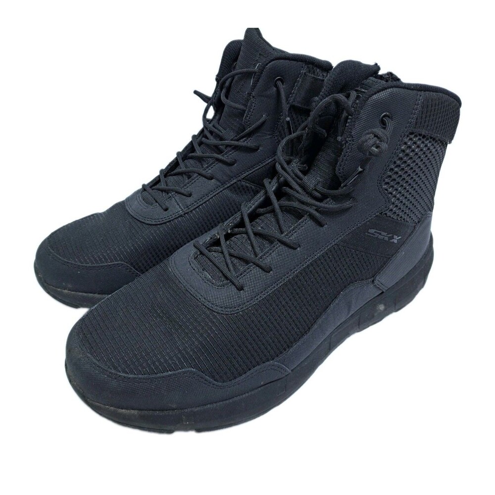 Skechers Men's 13 Tactical Work Black Terradraft Zip Boots Slip Resistant